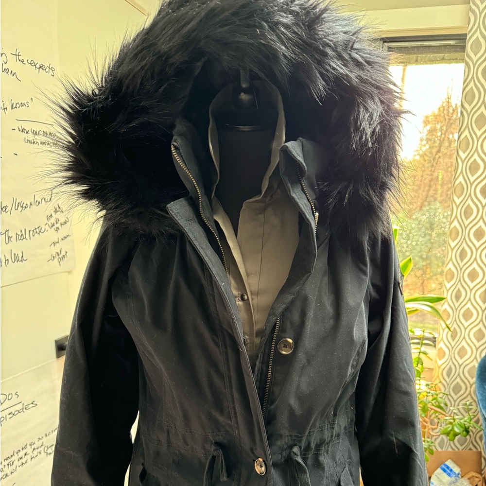 Hollister faux fur lined winter coat